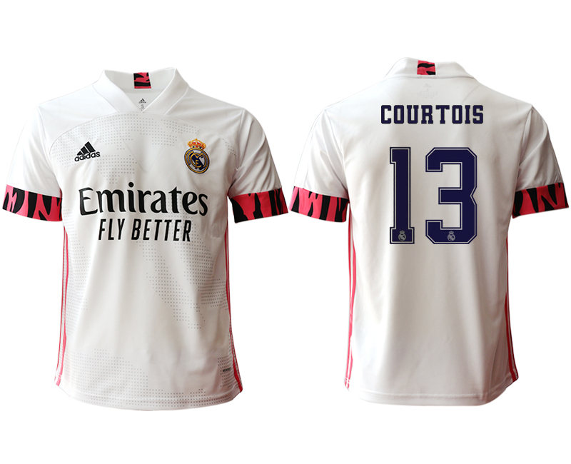 Men 2020-2021 club Real Madrid home aaa version #13 white Soccer Jerseys->real madrid jersey->Soccer Club Jersey